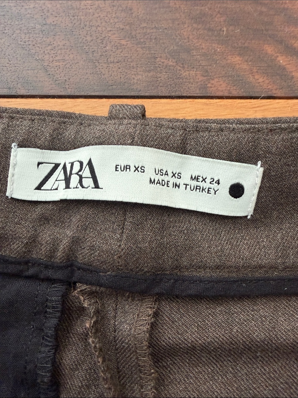 Zara Double Pleated Cropped Wide Leg Trousers in Brown - Picture 4 of 5